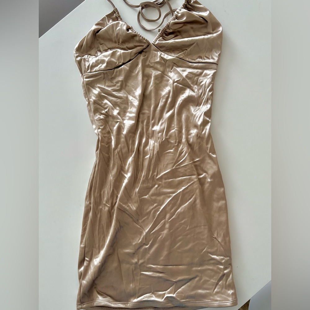 Satin halter dress